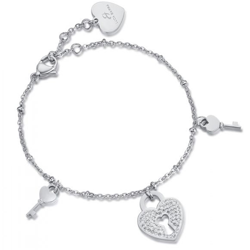 Bracciale-donna-Luca-Barra-con-cuore-lucchetto-chiavi-BK1874 Bracciale donna Luca Barra con cuore lucchetto chiavi BK1874