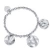Bracciale donna Luca Barra con ciondoli effetto martellato