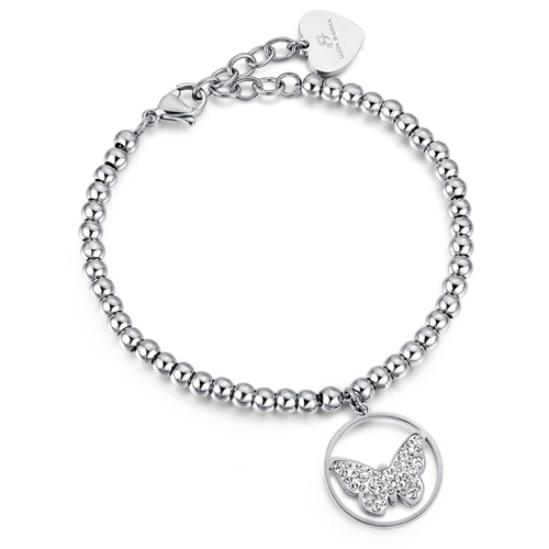 Bracciale-donna-Luca-Barra-con-ciondolo-Farfalla-BK1846 Bracciale donna Luca Barra con ciondolo Farfalla BK1846