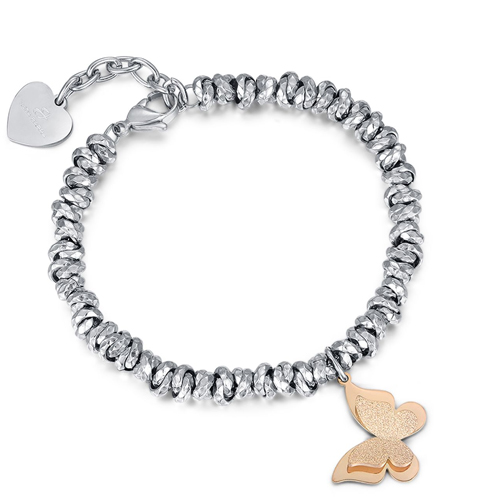 Bracciale-donna-Luca-Barra-con-ciondolo-farfalla-rosata-BK1818 Bracciale donna Luca Barra con ciondolo farfalla rosata BK1818