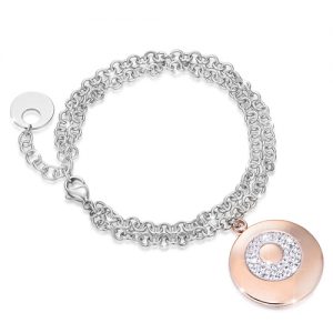 Bracciale donna Luca Barra con ciondolo rosato BK1610