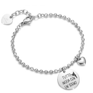 Bracciale donna Luca Barra con ciondolo scritta BK1599