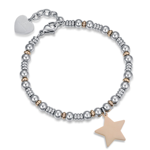 Bracciale-donna-Luca-Barra-con-ciondolo-stella-rosata-BK1798 Bracciale donna Luca Barra con ciondolo stella rosata BK1798