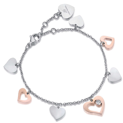 Bracciale-donna-Luca-Barra-con-cuori-BK1882 Bracciale donna Luca Barra con cuori BK1882