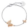 Bracciale donna Luca Barra con farfalle rosate BK1815