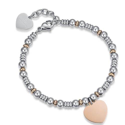 Bracciale-donna-Luca-Barra-cuore-rosato-BK1799 Bracciale donna Luca Barra cuore rosato BK1799