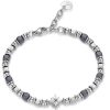 Bracciale uomo Luca Barra Rosa Dei Venti pietre grigie BA1084