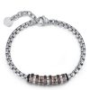 Bracciale uomo Luca Barra con decorazioni marroni BA1136