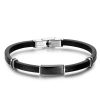 Bracciale uomo Luca Barra con lastra in acciaio BA1045