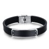 Bracciale uomo Luca Barra con lastra in acciaio BA1130