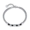 Bracciale uomo Luca Barra con pietre nere BA1121