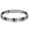 Bracciale uomo Luca Barra con pietre nere BA1124