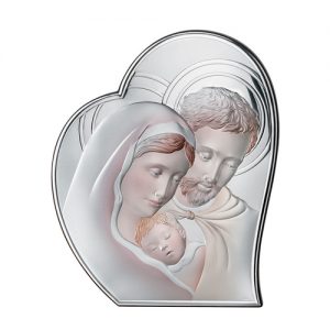 Capezzale in argento laminato Valenti Sacra Famiglia 34x42,5 81050-6LCOL