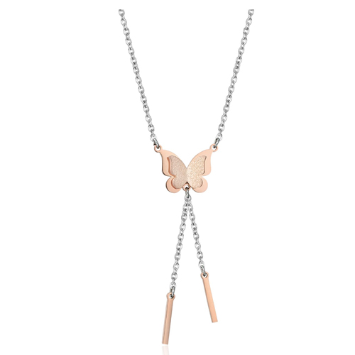 Collana-donna-Luca-Barra-con-farfalla-rosata-CK1384 Collana donna Luca Barra con farfalla rosata CK1384