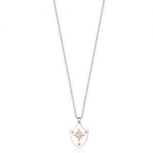 Collana uomo Luca Barra con ciondolo Rosa Dei Venti rosato CA424