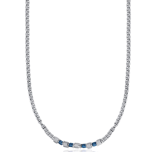 Collana-uomo-Luca-Barra-con-pietre-blu-CL226 Collana uomo Luca Barra con pietre blu CL226