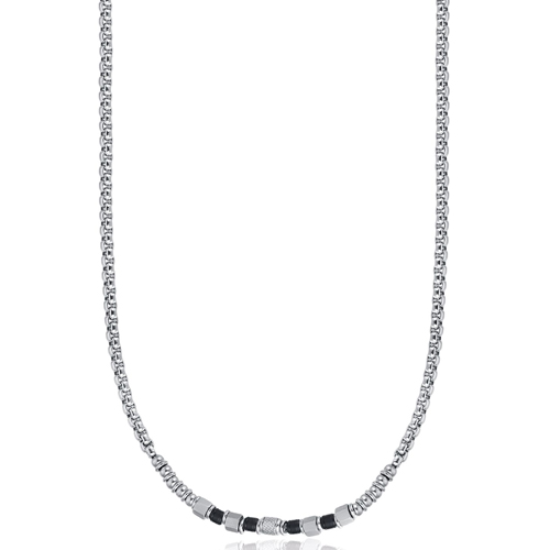 Collana-uomo-Luca-Barra-con-pietre-nere-CL225 Collana uomo Luca Barra con pietre nere CL225