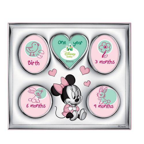 Cornice-bimba-in-argento-laminato-Valenti-linea-Disney-My-First-Year-Minnie-D122-5LRA Cornice bimba in argento laminato Valenti linea Disney My First Year Minnie D122-5LRA