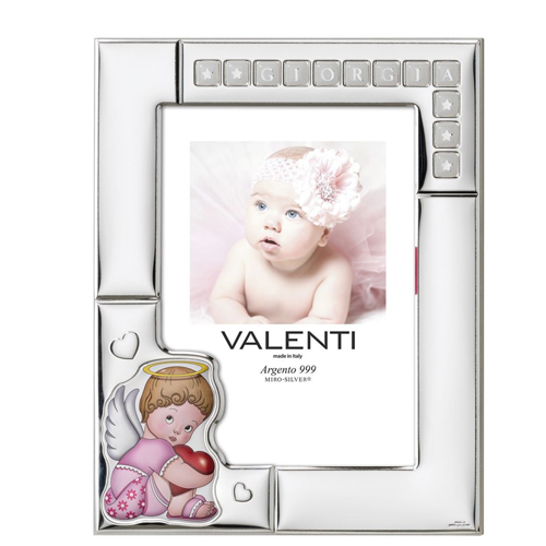 Cornice-bimba-in-argento-laminato-angioletto-13x18-73123-4LRA Cornice bimba in argento laminato angioletto 13x18 73123-4LRA