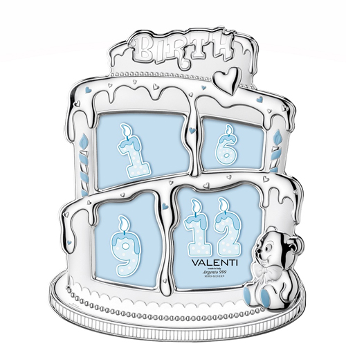 Cornice-bimbo-in-argento-laminato-Valenti-Torta-di-compleanno-71518-5LC Cornice bimbo in argento laminato Valenti Torta di compleanno 71518-5LC