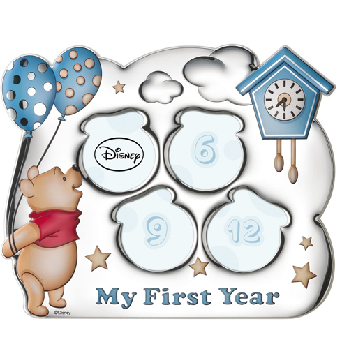 Cornice-bimbo-in-argento-laminato-Valenti-linea-Disney-My-First-Year-D241-5LC Cornice bimbo in argento laminato Valenti linea Disney My First Year D241-5LC