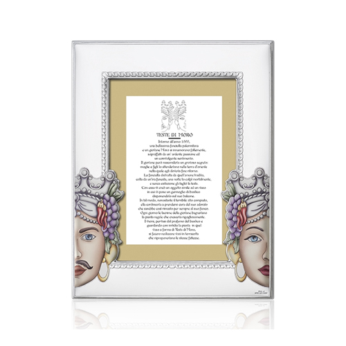 Cornice-in-argento-laminato-Valenti-Teste-di-Moro-13x18-TM009-4LCOL Cornice in argento laminato Valenti Teste di Moro 13x18 TM009-4LCOL