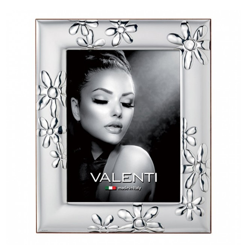 Cornice-in-argento-laminato-Valenti-con-margherite-12434-5L Cornice in argento laminato Valenti con margherite 12434-5L