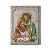 Icona bizantina in argento laminato Sacra Famiglia 24×30 85313-7LCOL