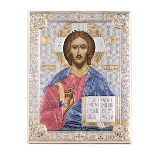 Icona-bizantina-in-argento-laminato-Valenti-Cristo-12x16-85300-3LCOLá Icona bizantina in argento laminato Valenti Cristo 12x16 85300-3LCOL