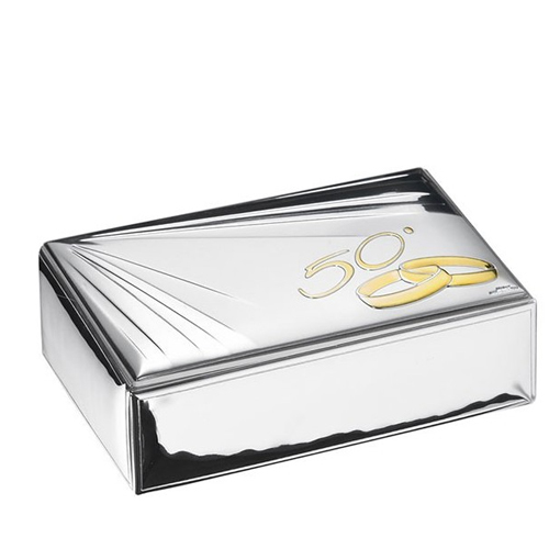 Scatola-portagioielli-in-argento-laminato-Nozze-d'oro-Valenti-40616-2 Scatola portagioielli in argento laminato Nozze d'oro Valenti 40616-2
