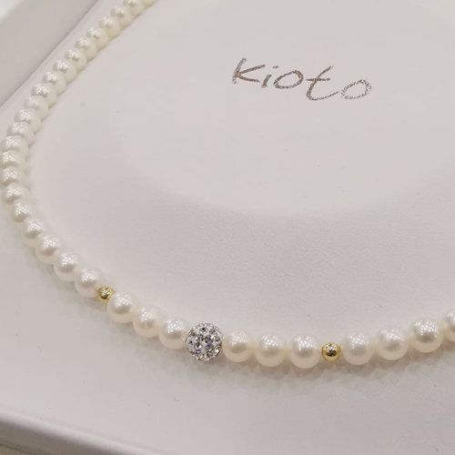 POPLYKE Collana Singola Con Perla In Argento 925, Ciondolo 20x14mm, Catena 45+5 Cm, Gioiello Donna Elegante, Ipoallergenico