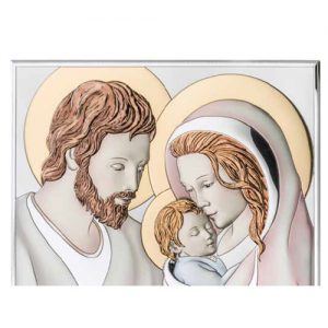 Capezzale in argento laminato Valenti Sacra Famiglia 81340-7LCOL