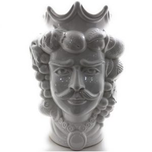 Teste di moro bianche in Ceramica Siciliana artigianale