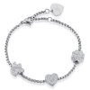 Bracciale donna Luca Barra con Cuore Angelo e Quadrifoglio BK1825