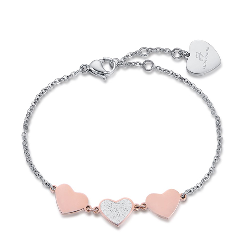 Bracciale-donna-Luca-Barra-con-Cuori-BK1896 Bracciale donna Luca Barra con Cuori BK1896