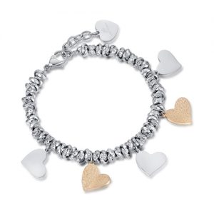 Bracciale donna Luca Barra con Cuori glitterati BK1885