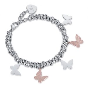 Bracciale donna Luca Barra con Farfalle glitterate BK1887