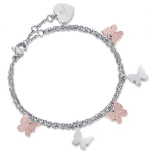 Bracciale donna Luca Barra con Farfalle glitterate BK1888