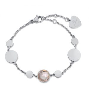 Bracciale donna Luca Barra con Pietra Rosa BK1905