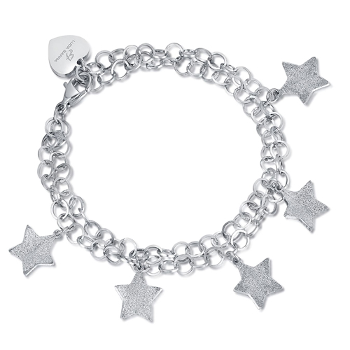 Bracciale-donna-Luca-Barra-con-Stelle-glitterate-bianche-BK1889 Bracciale donna Luca Barra con Stelle glitterate bianche BK1889