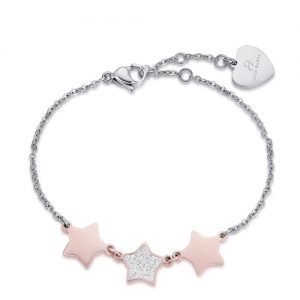 Bracciale donna Luca Barra con stelle rosate BK1898