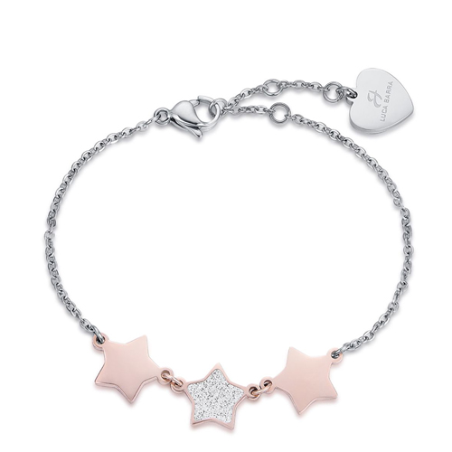 Bracciale-donna-Luca-Barra-con-stelle-rosate-BK1898 Bracciale donna Luca Barra con stelle rosate BK1898
