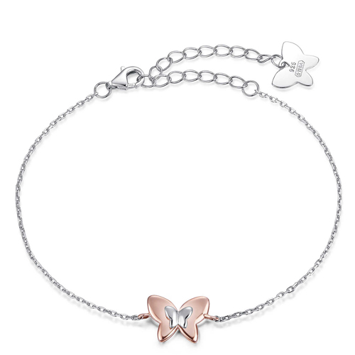 Bracciale-donna-Melitea-Gioielli-con-Farfalla-rosata-MB138 Bracciale donna Melitea Gioielli con Farfalla rosata MB138