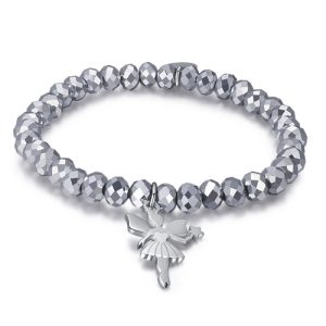 Bracciale elastico donna con cristalli Grigi e Fatina BK1769