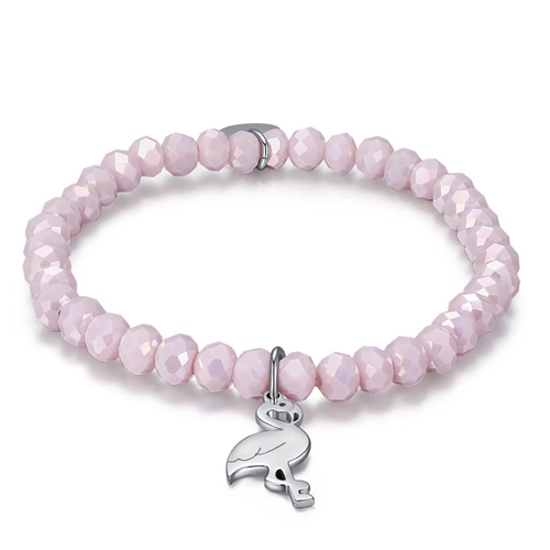 Bracciale-elastico-donna-con-cristalli-rosa-e-Fenicottero-BK1773 Bracciale elastico donna con cristalli rosa e Fenicottero BK1773