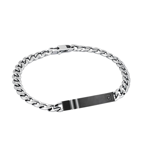Bracciale-uomo-2Jewels-con-piastra-nera-231410 Bracciale uomo 2Jewels con piastra nera 231410
