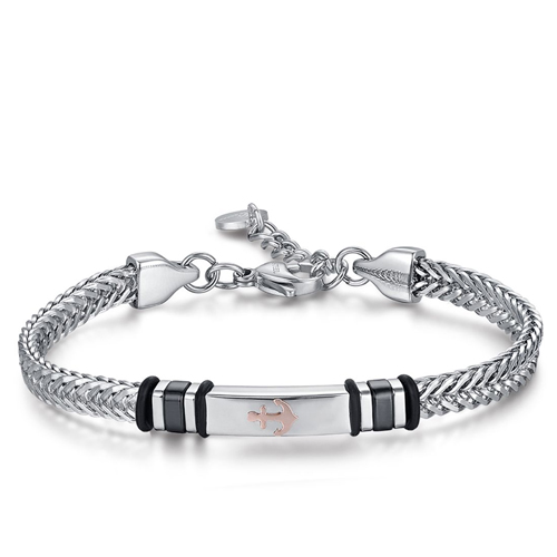 Bracciale-uomo-Luca-Barra-con-Ancora-rosata-BA1161 Bracciale uomo Luca Barra con Ancora rosata BA1161