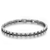 Bracciale uomo Luca Barra con elementi neri BA1039