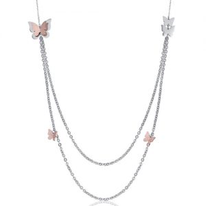 Collana donna Luca Barra con Farfalle glitterate CK1434