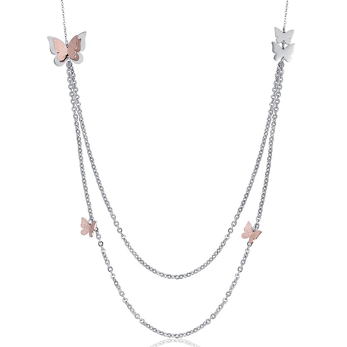 Collana-donna-Luca-Barra-con-Farfalle-glitterate-CK1434 Collana donna Luca Barra con Farfalle glitterate CK1434